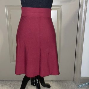 Burgundy A-line skirt